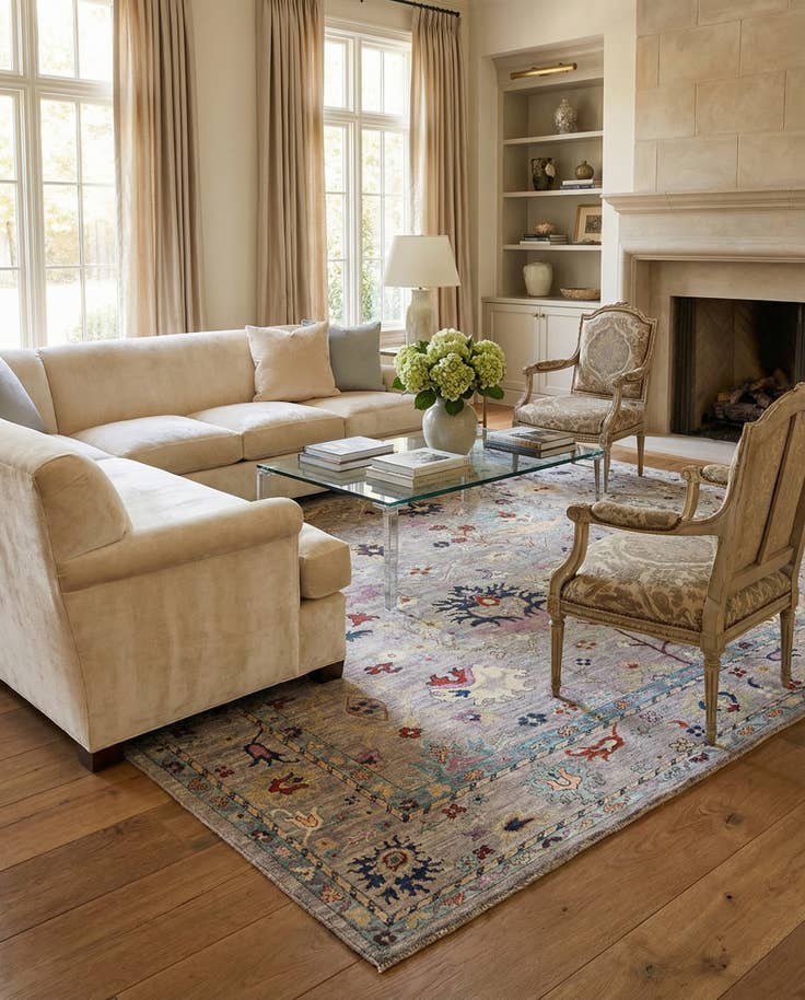 Detail image of 8' 2 x 10' Hand Knotted Oushak Rug