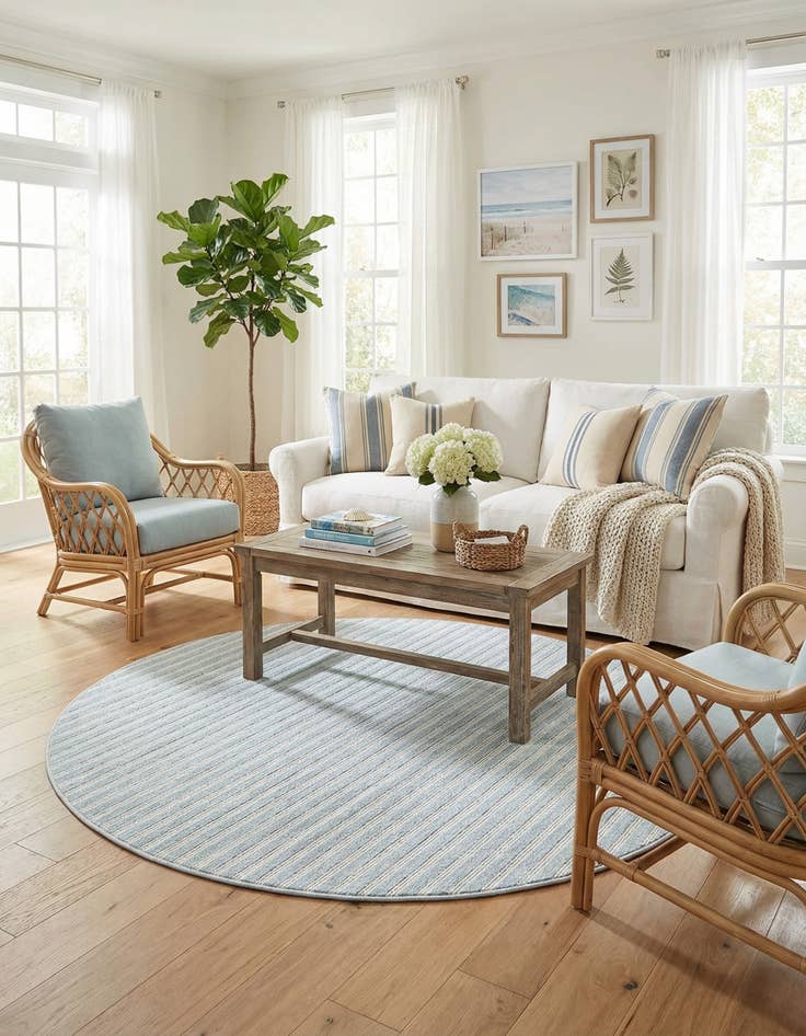 Detail image of 5' x 5' Easy-Clean Sabrina Soto Indoor / Outdoor Round Rug