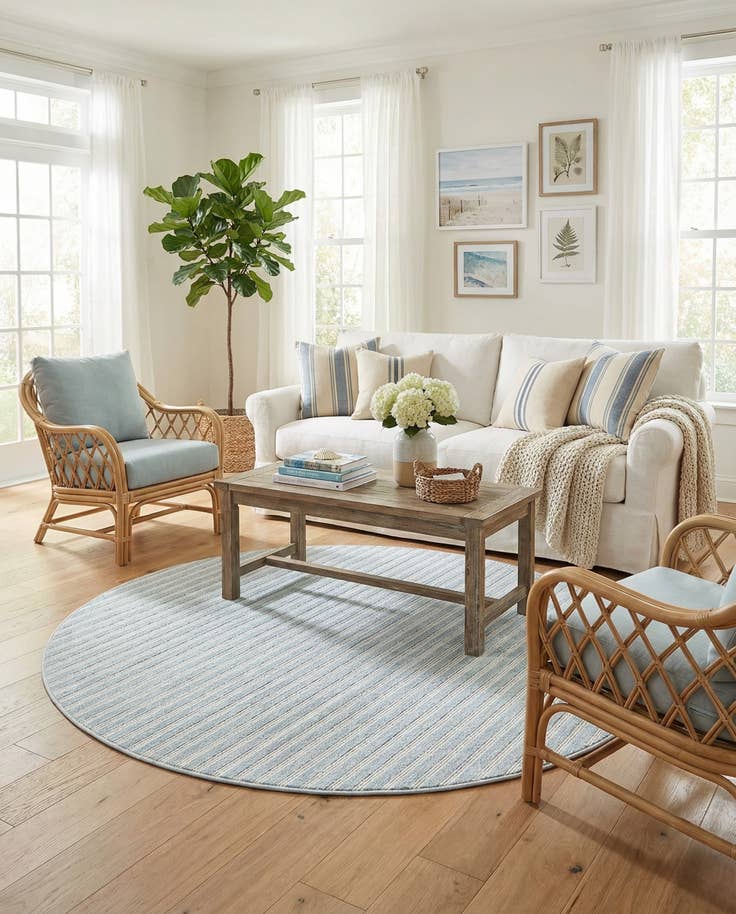 Detail image of 5' x 5' Easy-Clean Sabrina Soto Indoor / Outdoor Round Rug