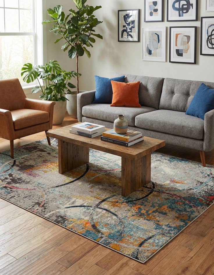 Detail image of 9' x 12' 2  Washable Spectrum Rug