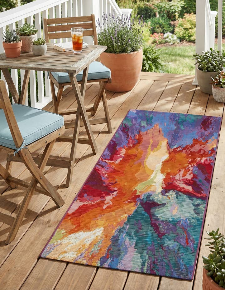 2' 7 x 5' 3 Easy-Clean Modern Indoor / Outdoor...
