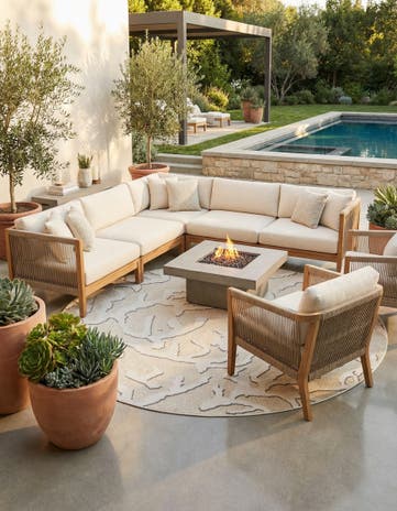 10' x 10' Easy-Clean Sabrina Soto Indoor / Outdoor Round Rug