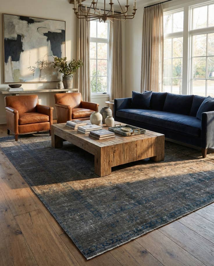 Detail image of 9' 4 x 12' Hand Knotted Ultra Vintage Persian Wool Rug