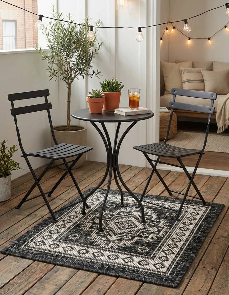 Detail image of 1' 4 x 1' 4  Washable Aztec Indoor / Outdoor Sample Rug