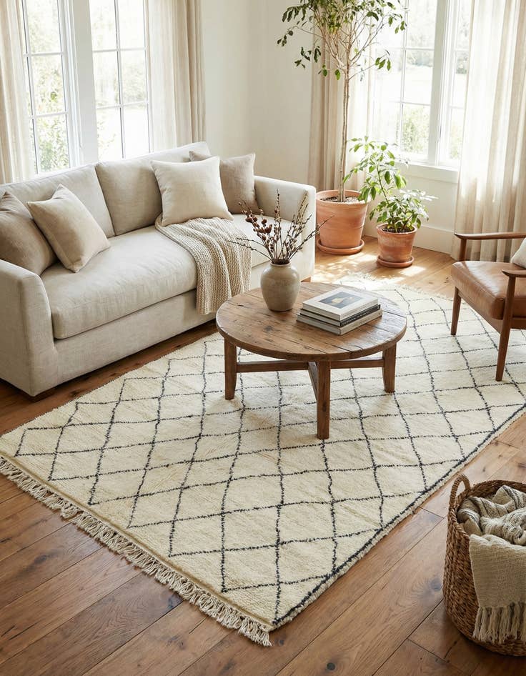 Detail image of 5' x 8' 8  Hand Knotted Moroccan Wool Rug