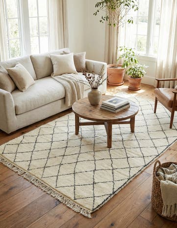 5' x 8' 8 Hand Knotted Moroccan Wool Rug