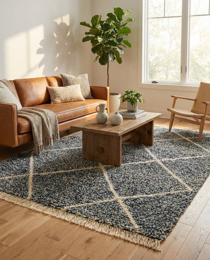 Detail image of 5' 5 x 8' 5 Hand Knotted Moroccan Wool Rug