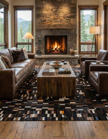 5' 1 x 8' Cowhide - Patchwork Rug