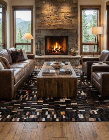 5' 1 x 8' Cowhide - Patchwork Rug