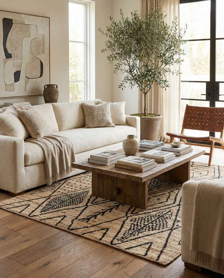 5' 9 x 7' 6 Hand Knotted Moroccan Wool Rug