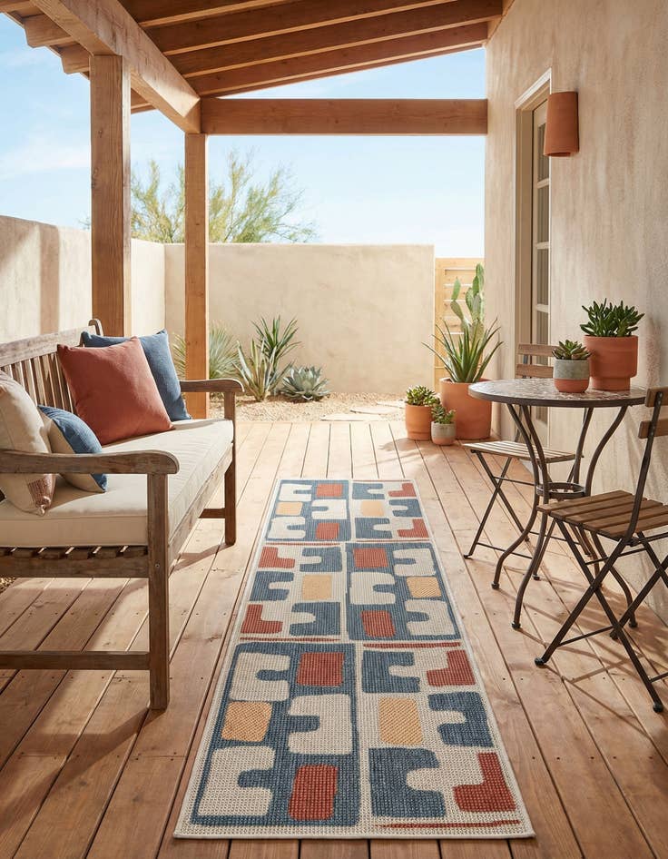 Detail image of 2' x 8'  Washable Baja Indoor / Outdoor Runner Rug