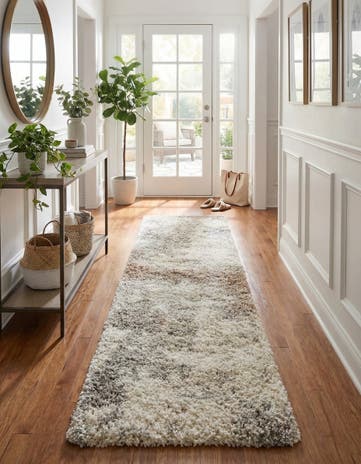 Khaki Soft Touch Shag Runner Rug
