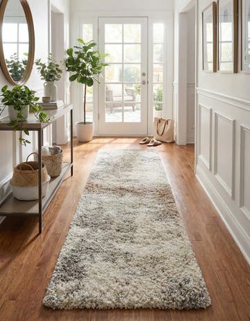 Khaki Soft Touch Shag Runner Rug