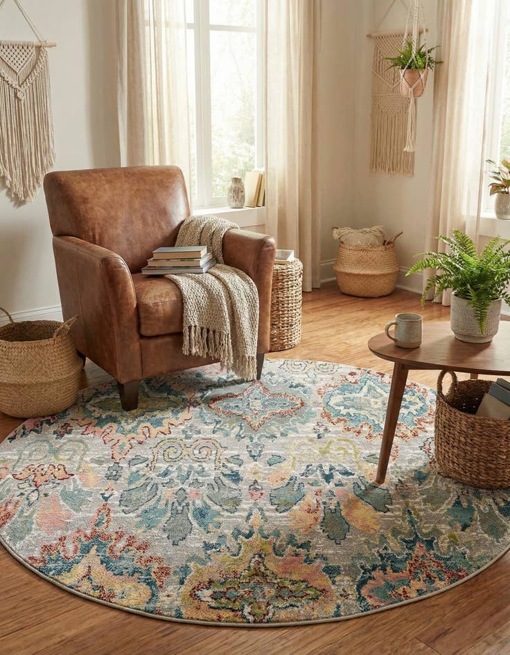 Detail image of 5' x 5' Charleston Round Rug