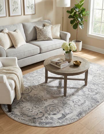 Gray Finsbury Oval Rug