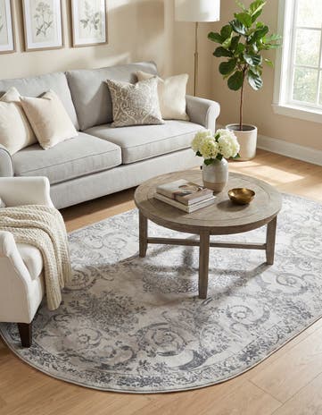 Gray Finsbury Oval Rug