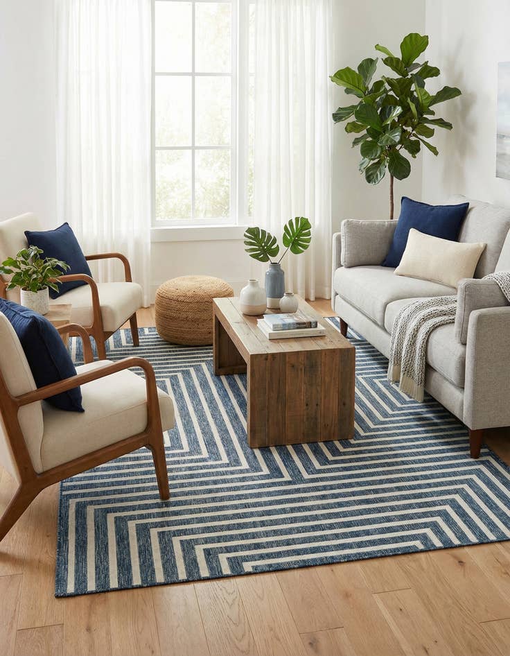 Detail image of 5' 3 x 7'  Washable Modern Indoor / Outdoor Rug