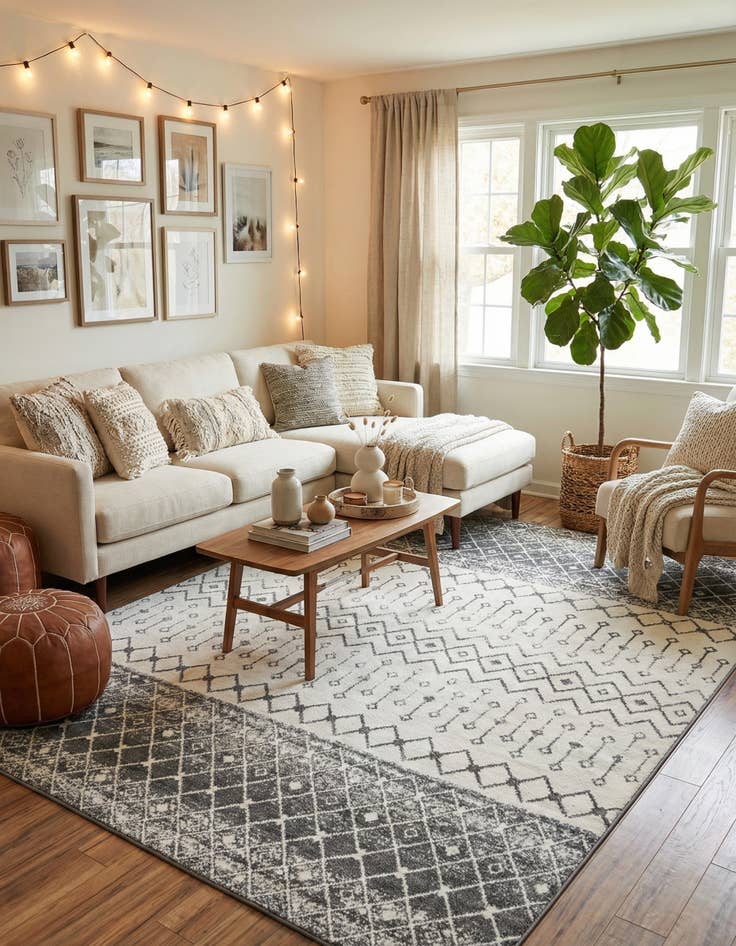 Detail image of  10' x 13' Moroccan Trellis Rug