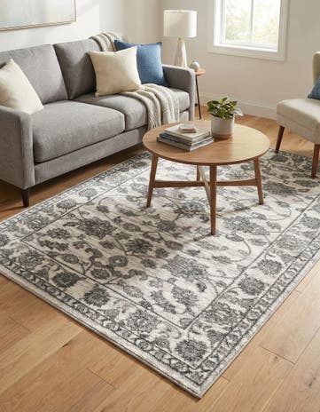 white Gray Boston Rug