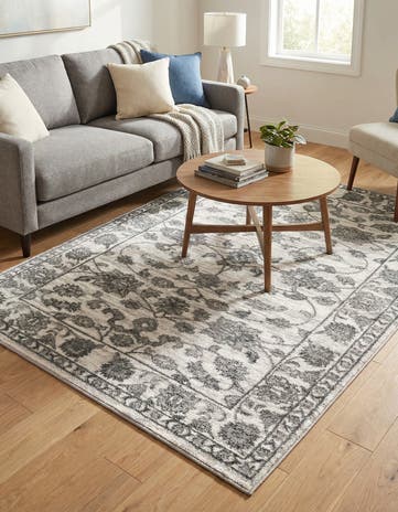 white Gray Boston Rug