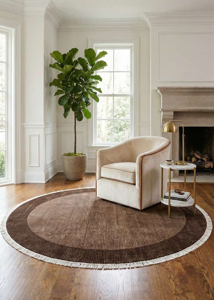6' 7 x 6' 7 Hand Knotted Darya Wool Round Rug
