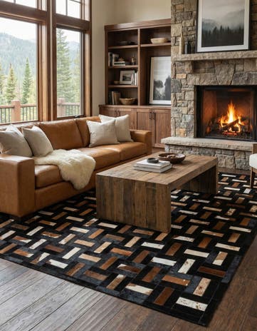 5' 2 x 8' 1 Cowhide - Patchwork Rug