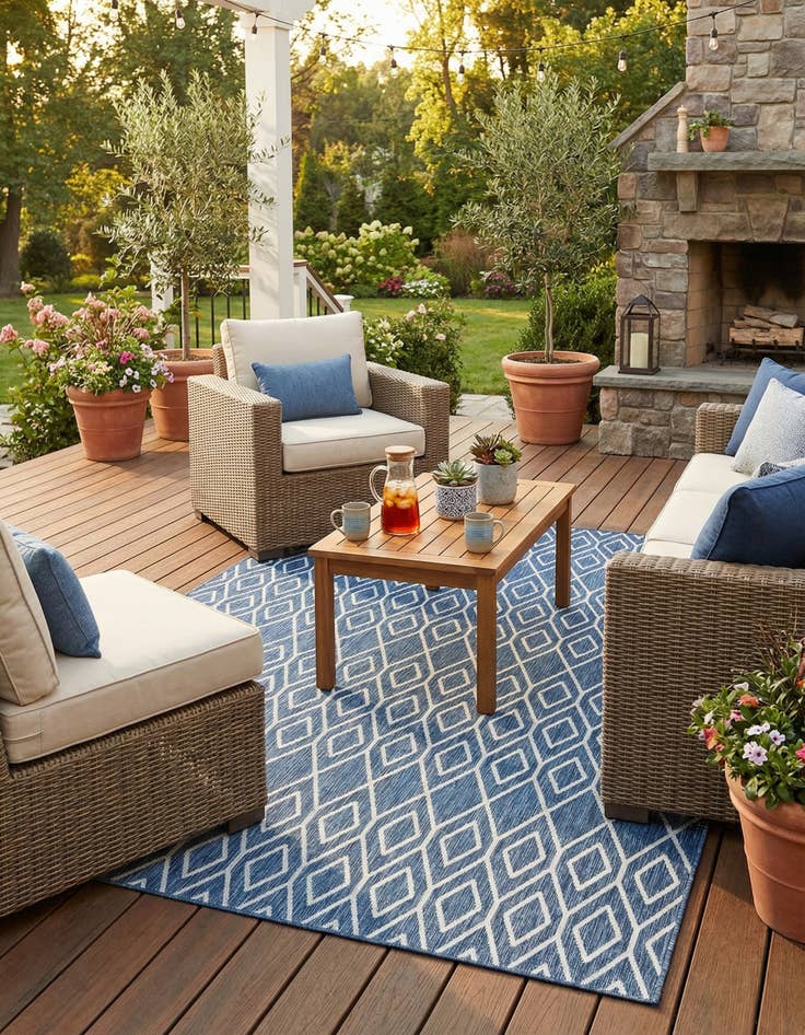 Detail image of 9' x 12' Easy-Clean Jill Zarin Turks and Caicos Indoor / Outdoor Rug