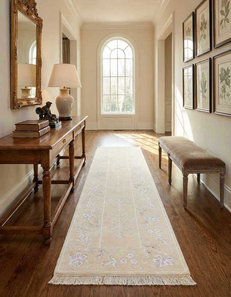 Detail image of 2' 7 x 9' 11 Hand Knotted Darya Wool Runner Rug