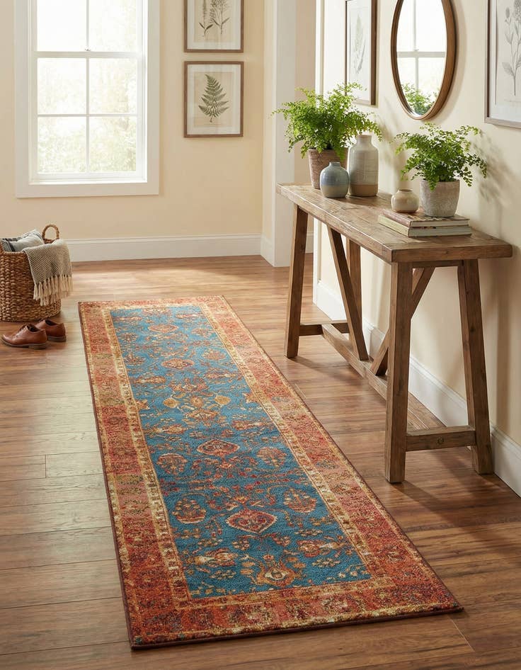 Detail image of 2' 7 x 10'  Washable Traditional Indoor / Outdoor Runner Rug