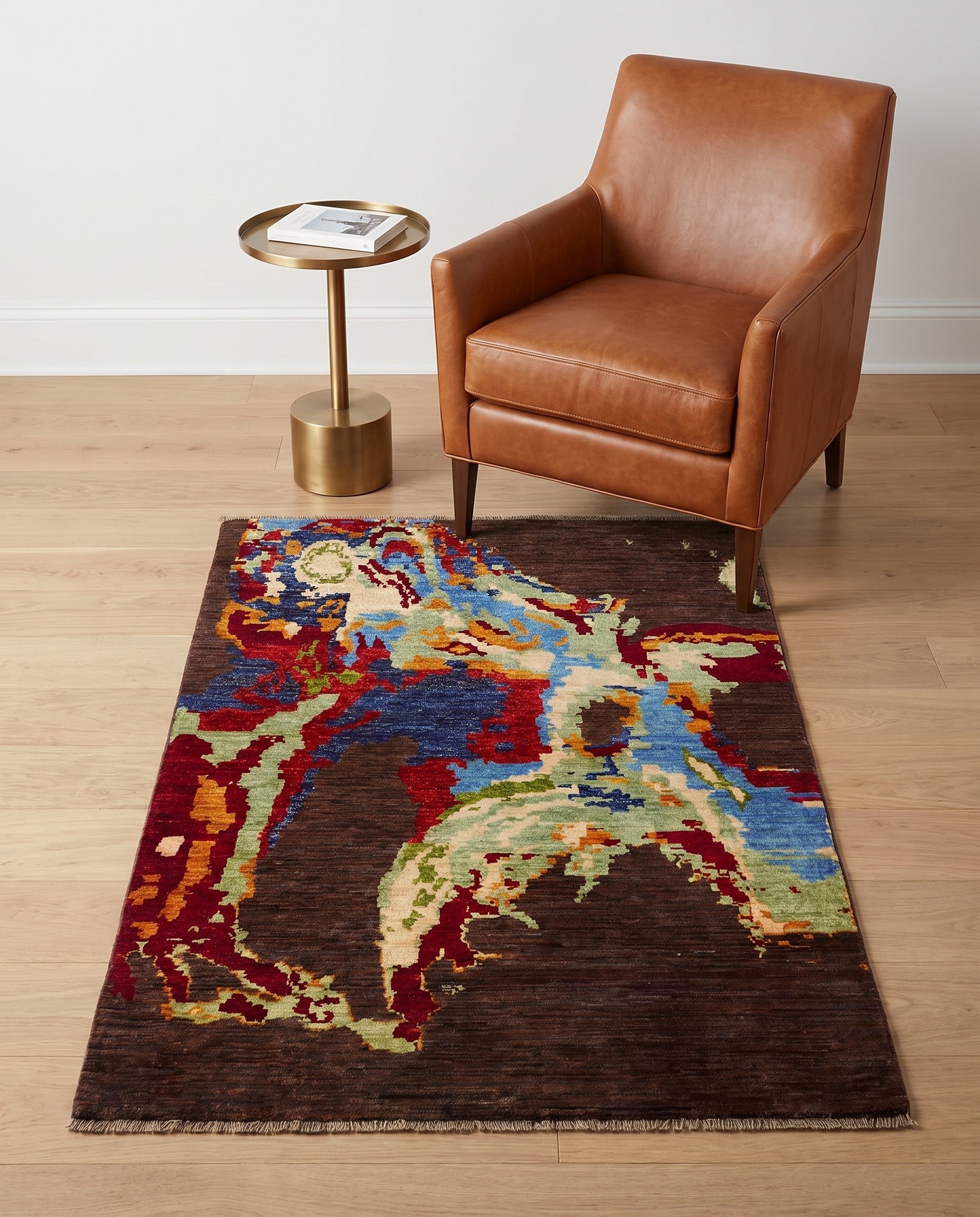 3' 5 x 4' 11 Hand Knotted Modern Ziegler Rug