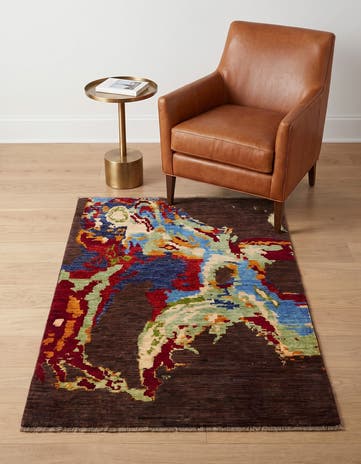 3' 5 x 4' 11 Hand Knotted Modern Ziegler Rug