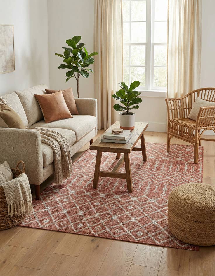 Detail image of 3' x 5' 3  Washable Trellis Indoor / Outdoor Rug