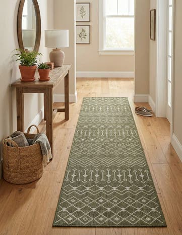 2' 7 x 13' Easy-Clean Lattice Indoor / Outdoor Runner Rug
