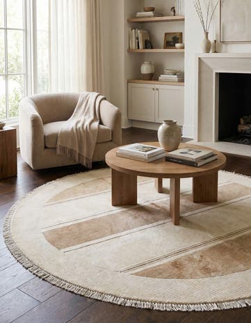 6' 5 x 6' 5 Hand Knotted Darya Wool Round Rug