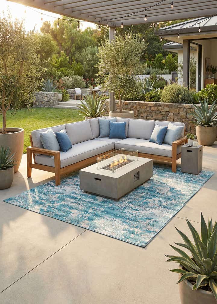 9' x 12' Easy-Clean Modern Indoor / Outdoor Rug