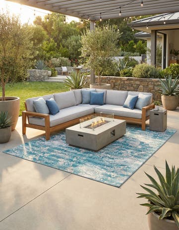9' x 12' Easy-Clean Modern Indoor / Outdoor Rug