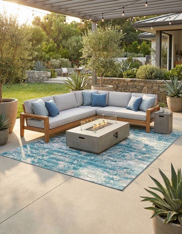 9' x 12' Easy-Clean Modern Indoor / Outdoor Rug