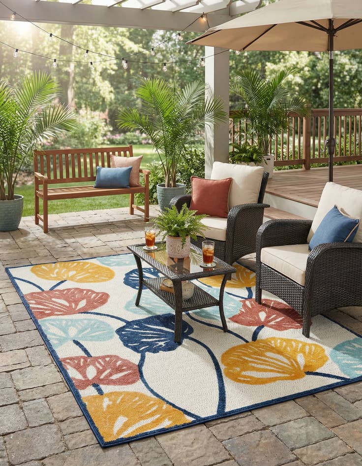 Detail image of 7' x 10'  Washable Belize Indoor / Outdoor Rug