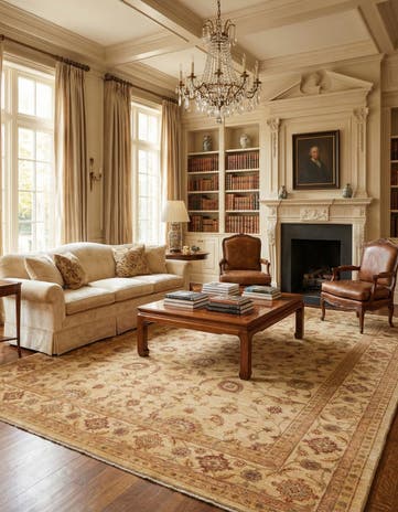 9' 1 x 11' 11 Hand Knotted Peshawar Ziegler Rug