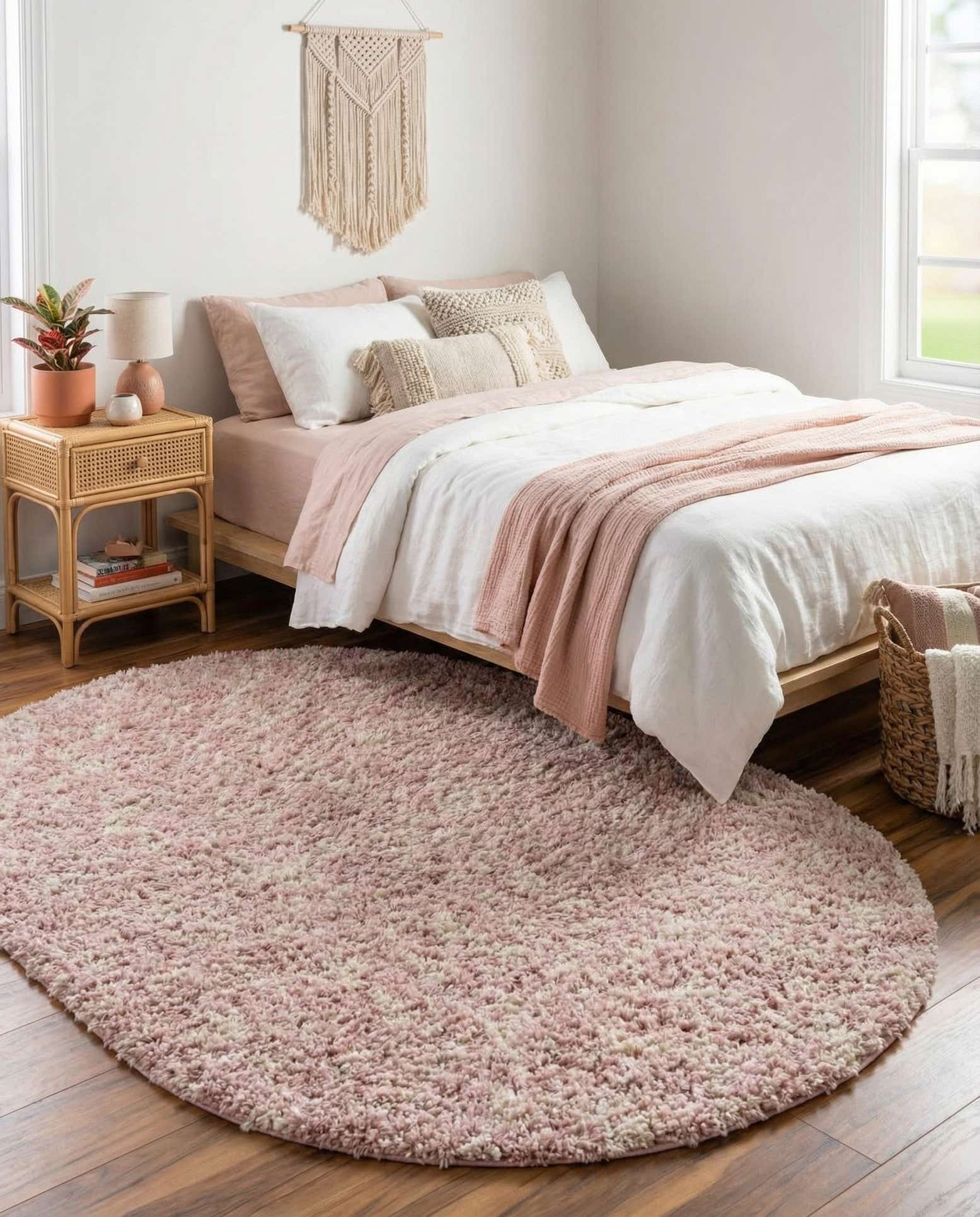 4' x 6' Moroccan Trellis Shag Oval Rug