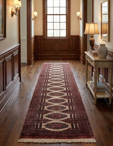 3' 3 x 10' 2 Hand Knotted Bokhara Oriental Wool Runner Rug