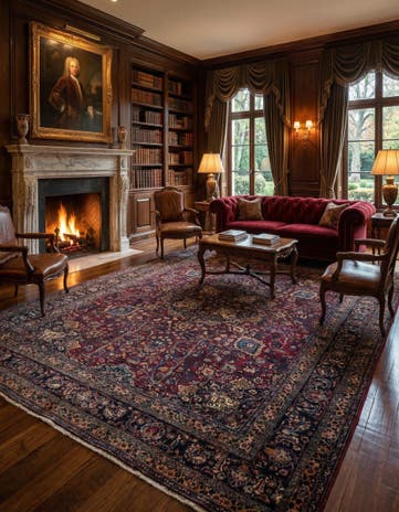 8' 6 x 11' 1 Hand Knotted Mashad Persian Wool Rug