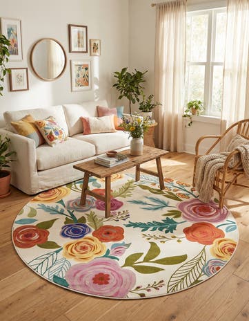 7' x 7' Blossom Round Rug