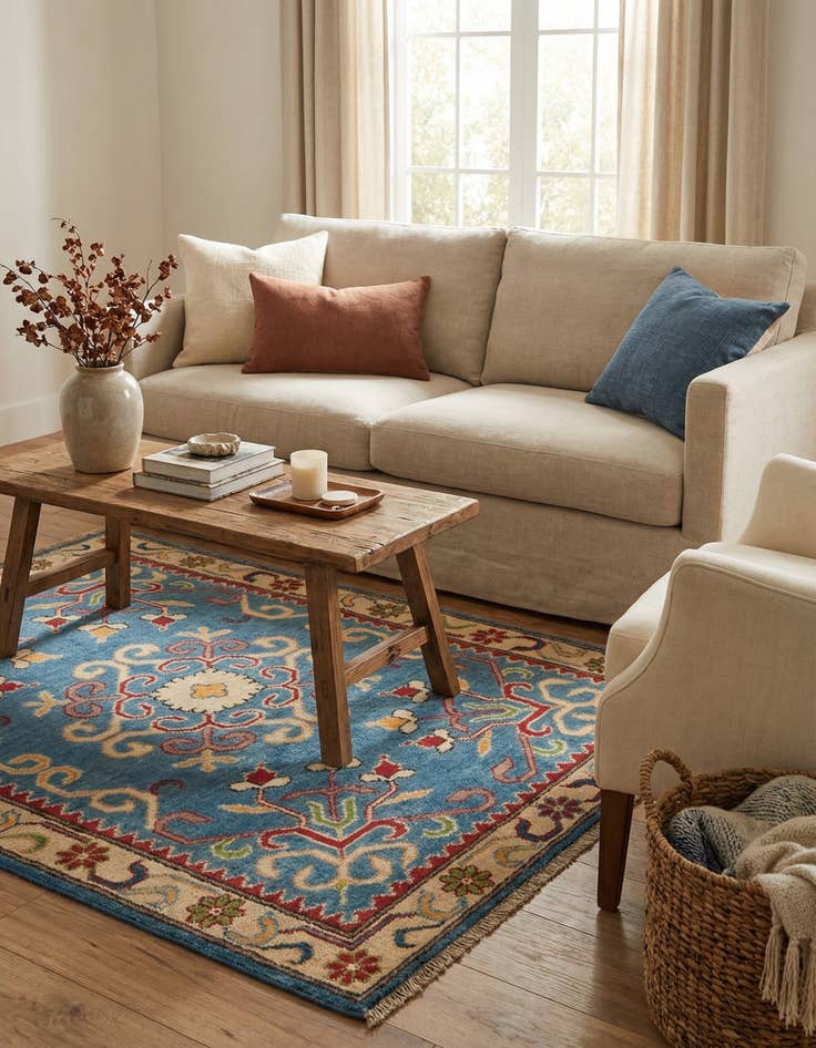 Detail image of 2' 10 x 4'  Hand Knotted Kazak Rug