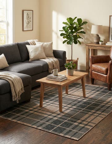 5' 3 x 7' Easy-Clean Checkered Indoor / Outdoor Rug