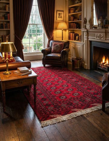 3' 4 x 6' 2 Hand Knotted Afghan Akhche Wool Rug