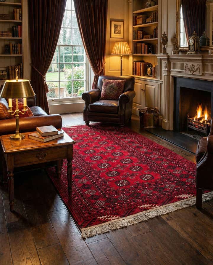 3' 4 x 6' 2 Hand Knotted Afghan Akhche Wool Rug