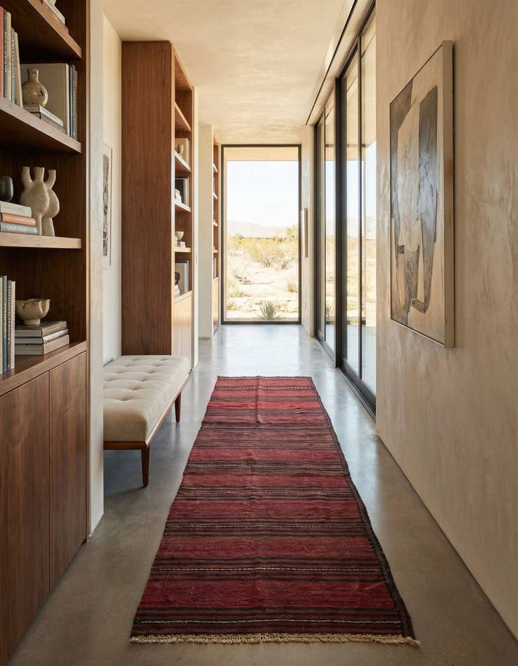 Detail image of 3' x 11' 9 Hand Woven Kilim Afghan Wool Runner Rug