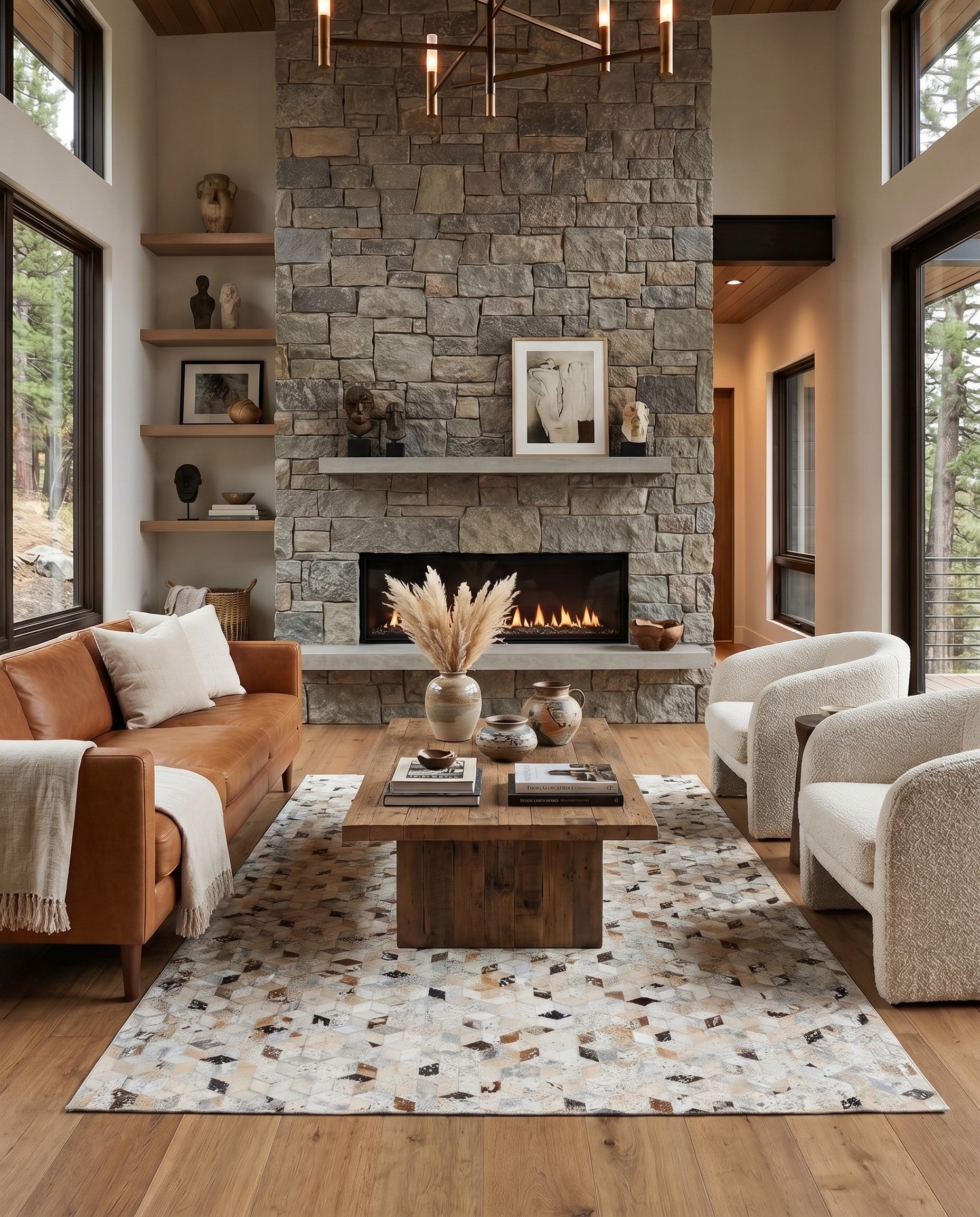5' x 8' Cowhide Leather Rug