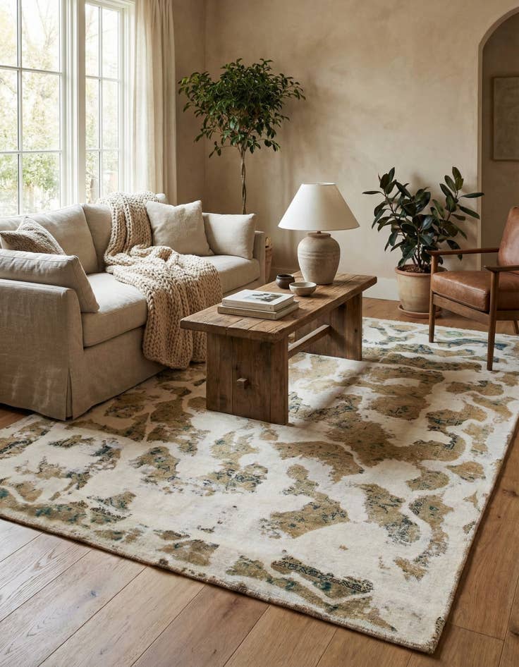 Detail image of 6' x 10'  Hand Knotted Ultra Vintage Persian Wool Rug